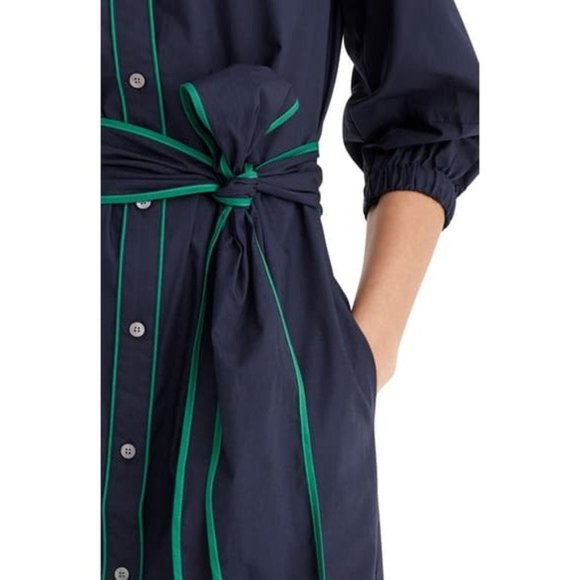 J.CREW New Cotton Poplin Dress ShirtDress Button Up Nautical Blue 10, 12 - Picture 2 of 12